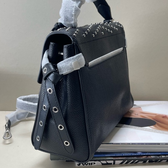 (new+tag) Michael Kors leather bristol studded black satchel with top handle - Picture 7 of 16